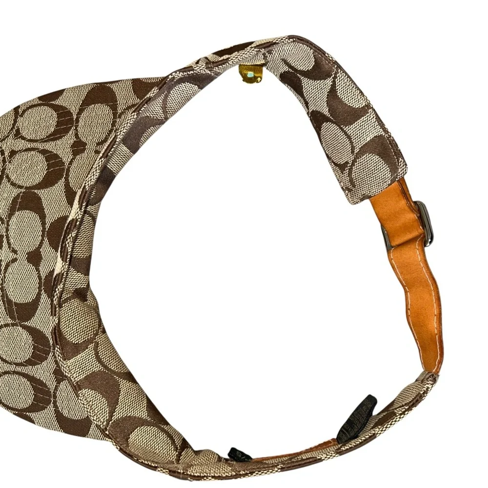 Coach Tan and Brown Vintage y2k Signature C Visor Hat - Picture 4 of 9